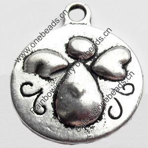 Pendant, Zinc Alloy Jewelry Findings Lead-free, 18x21mm, Sold by Bag