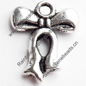 Pendant, Zinc Alloy Jewelry Findings Lead-free, Bowknot, 12x15mm, Sold by Bag