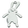 Pendant, Zinc Alloy Jewelry Findings, Lead-free, Rabbit 35x62mm, Sold by Bag