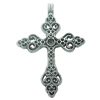Pendant, Zinc Alloy Jewelry Findings, Lead-free, Cross 54x81mm, Sold by Bag
