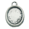 Zinc Alloy Pendant Settings, Lead-free, Outside diameter:15x23mm, Interior diameter:12x16mm, Sold by Bag