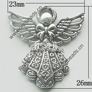 Pendant, Zinc Alloy Jewelry Findings, Lead-free, 23x26mm, Sold by Bag