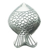 Beads, Zinc Alloy Jewelry Findings, Lead-free, Fish 26x41mm, Sold by Bag