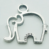 Pendant, Zinc Alloy Jewelry Findings, Lead-free, Elephant 23x28mm, Sold by Bag