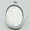 Zinc Alloy Pendant Settings, Lead-free, Outside diameter:21x33mm, Interior diameter:18.2x24.9mm, Sold by Bag