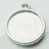 Zinc Alloy Pendant Settings, Lead-free, Outside diameter:21x25mm, Interior diameter:18mm, Sold by Bag