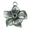 Pendant, Zinc Alloy Jewelry Findings, Lead-free, Flower 23x25mm, Sold by Bag