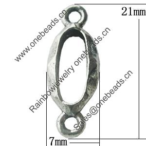 Connectors, Zinc Alloy Jewelry Findings, Lead-free, 21x7mm, Sold by Bag