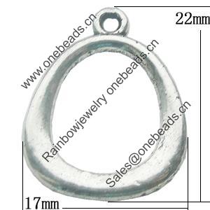 Pendant, Zinc Alloy Jewelry Findings, Lead-free, 17x22mm, Sold by Bag