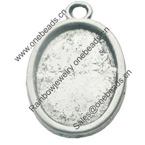 Zinc Alloy Pendant Settings, Lead-free, Outside diameter:18x28mm, Interior diameter:15x19.9mm, Sold by Bag