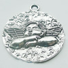 Pendant, Zinc Alloy Jewelry Findings, Lead-free, 37x43mm, Sold by Bag