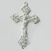 Pendant, Zinc Alloy Jewelry Findings, Lead-free, Cross 24x40mm, Sold by Bag