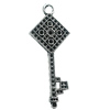 Pendant, Zinc Alloy Jewelry Findings, Lead-free, Key 24x59mm, Sold by Bag