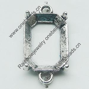 Connectors, Zinc Alloy Jewelry Findings, Lead-free, 13x24mm, Sold by Bag
