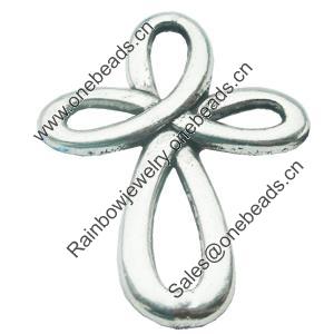 Connectors, Zinc Alloy Jewelry Findings, Lead-free, Cross 29x37mm, Sold by Bag