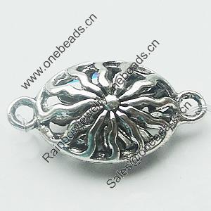 Hollow Bali Connectors Zinc Alloy Jewelry Findings, Leaf-free, 25x13mm, Sold by Bag