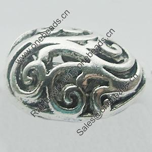 Hollow Bali Beads Zinc Alloy Jewelry Findings, Leaf-free, 17x12mm, Sold by Bag