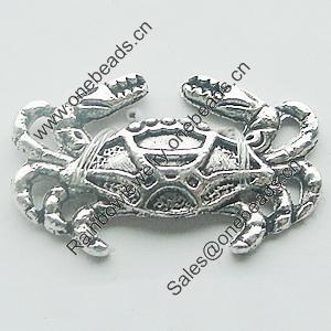 Connectors, Zinc Alloy Jewelry Findings, Lead-free, Crab 20x13mm, Sold by Bag