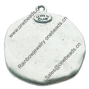 Pendant, Zinc Alloy Jewelry Findings, Lead-free, 32x37mm, Sold by Bag