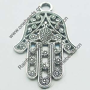 Pendant, Zinc Alloy Jewelry Findings, Lead-free, Hand 24x42mm, Sold by Bag