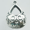 Hollow Bali Pendant Zinc Alloy Jewelry Findings, Leaf-free, Teardrop 18x28mm, Sold by Bag