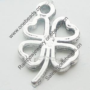 Pendant, Zinc Alloy Jewelry Findings, Lead-free, Flower 11x17mm, Sold by Bag