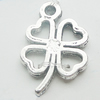 Pendant, Zinc Alloy Jewelry Findings, Lead-free, Flower 11x17mm, Sold by Bag