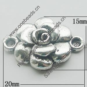 Connectors, Zinc Alloy Jewelry Findings, Lead-free, 20x15mm, Sold by Bag