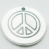 Pendant, Zinc Alloy Jewelry Findings, Lead-free, Flat Round 25mm, Sold by Bag