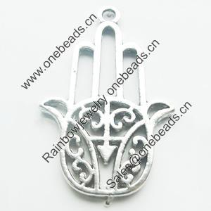Pendant, Zinc Alloy Jewelry Findings, Lead-free, Hand 23x36mm, Sold by Bag