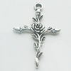 Pendant, Zinc Alloy Jewelry Findings, Lead-free, Cross 24x35mm, Sold by Bag