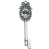 Pendant, Zinc Alloy Jewelry Findings, Lead-free, Key 17x58mm, Sold by Bag