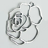 Pendant, Zinc Alloy Jewelry Findings, Lead-free, Flower 48x43mm, Sold by Bag