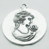 Pendant, Zinc Alloy Jewelry Findings, Lead-free, 39x45mm, Sold by Bag