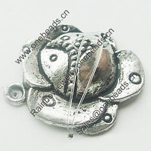 Pendant, Zinc Alloy Jewelry Findings, Lead-free, Flower 20x23mm, Sold by Bag