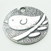 Pendant, Zinc Alloy Jewelry Findings, Lead-free, Flat Round 25mm, Sold by Bag