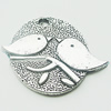 Pendant, Zinc Alloy Jewelry Findings, Lead-free, Flat Oval 27x24mm, Sold by Bag