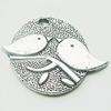 Pendant, Zinc Alloy Jewelry Findings, Lead-free, Flat Oval 27x24mm, Sold by Bag
