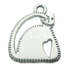 Pendant, Zinc Alloy Jewelry Findings, Lead-free, 17x22mm, Sold by Bag