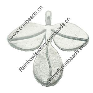 Pendant, Zinc Alloy Jewelry Findings, Lead-free, Leaf 22x22mm, Sold by Bag