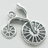 Pendant, Zinc Alloy Jewelry Findings, Lead-free, Bike 25x26mm, Sold by Bag