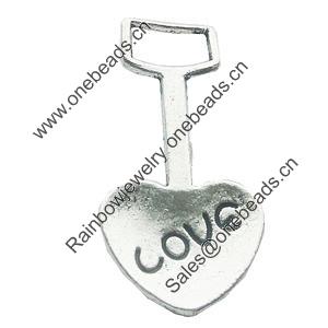 Pendant, Zinc Alloy Jewelry Findings, Lead-free, 17x35mm, Sold by Bag