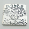 Pendant, Zinc Alloy Jewelry Findings, Lead-free, Square 32mm, Sold by Bag