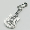 Pendant, Zinc Alloy Jewelry Findings, Lead-free, Guitar 10x32mm, Sold by Bag