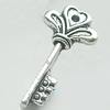 Pendant, Zinc Alloy Jewelry Findings, Lead-free, Key 14x30mm, Sold by Bag