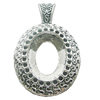 Zinc Alloy Pendant Settings, Lead-free, Outside diameter:32x52mm, Interior diameter:18x25mm, Sold by Bag 