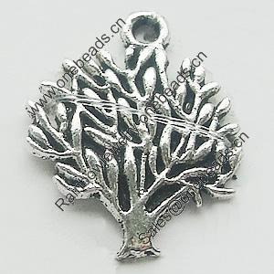 Pendant, Zinc Alloy Jewelry Findings, Lead-free, Tree 16x20mm, Sold by Bag