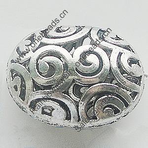 Hollow Bali Beads Zinc Alloy Jewelry Findings, Leaf-free, 23x18mm, Sold by Bag