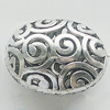 Hollow Bali Beads Zinc Alloy Jewelry Findings, Leaf-free, 23x18mm, Sold by Bag