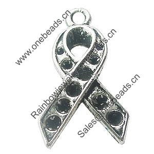 Pendant, Zinc Alloy Jewelry Findings, Lead-free, 14x26mm, Sold by Bag 